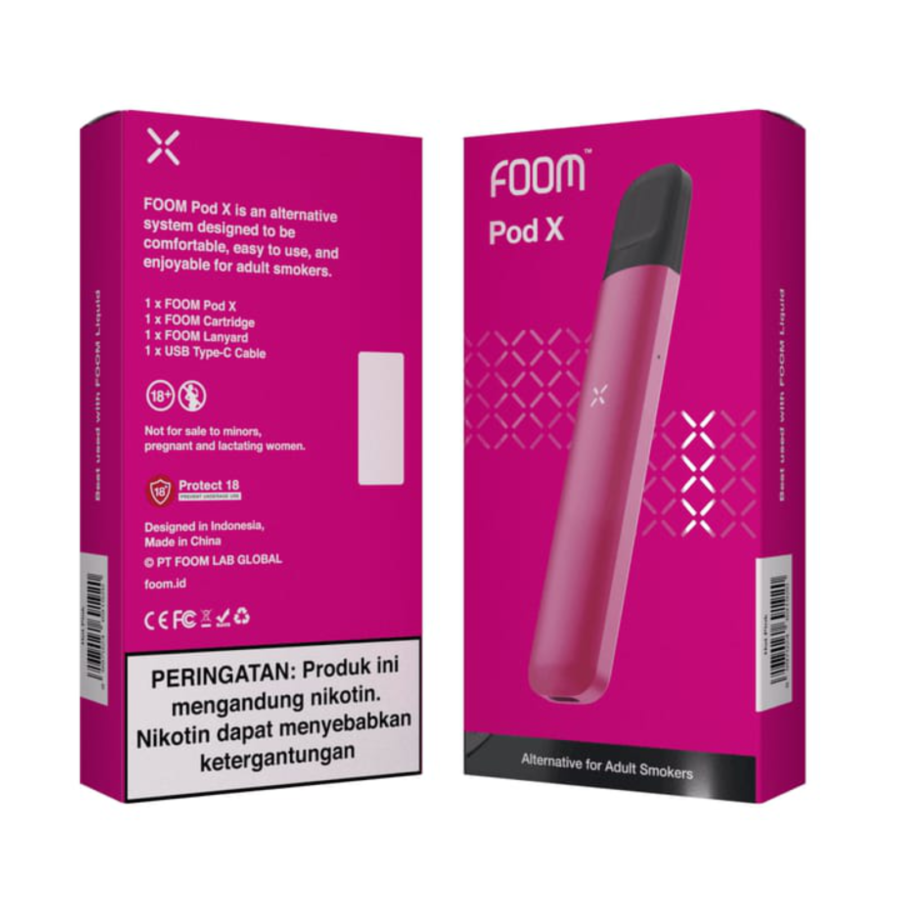Foom Pod X Hot Pink Rokok Elektrik 1pcs