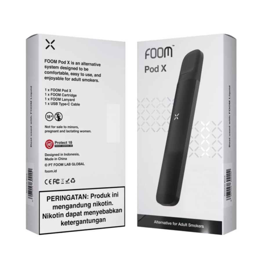 Foom Pod X Absolute Black Rokok Elektrik 1pcs