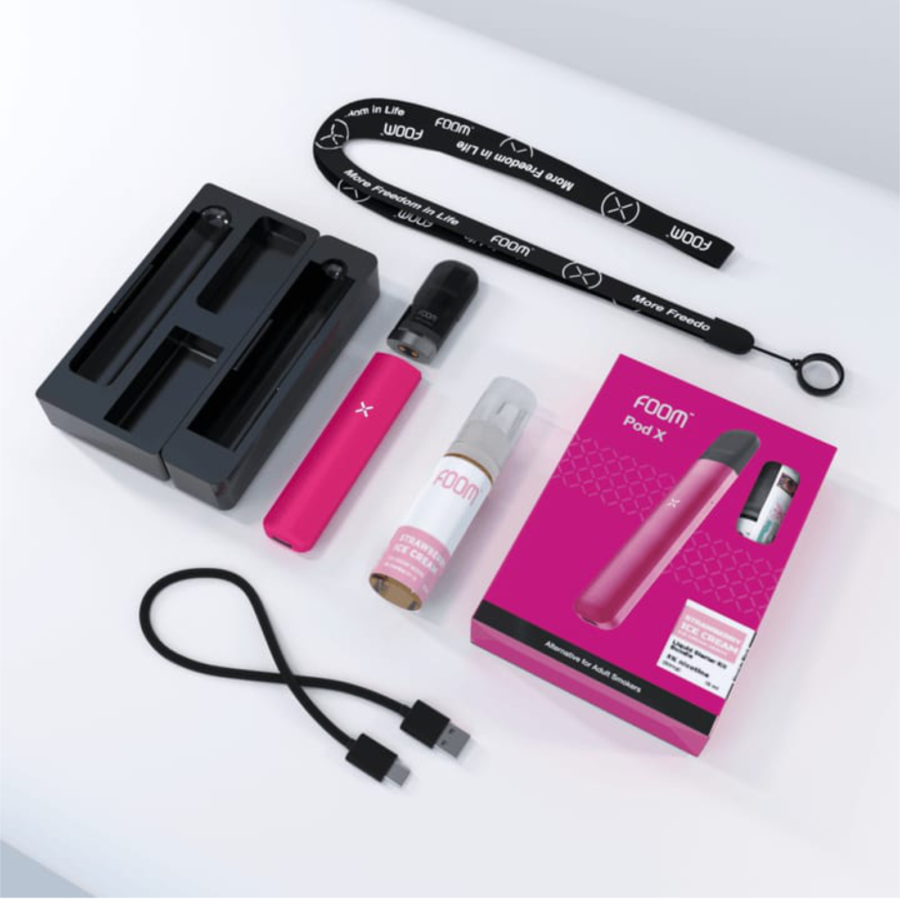 Foom Pod X Hot Pink + Strawberry Ice Cream Rokok Elektrik 1pack