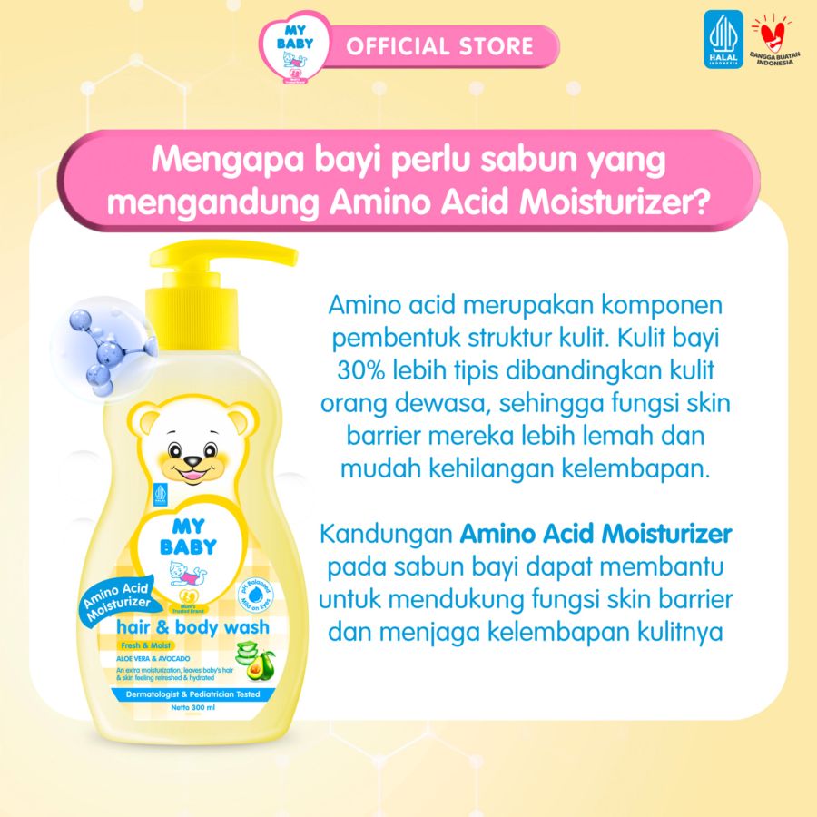 My Baby Hair & Body Wash Aloe Vera & Avocado Kebersihan Bayi 200ml