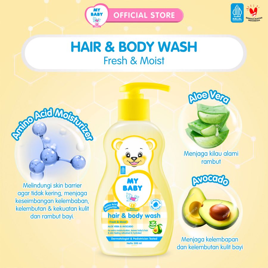 My Baby Hair & Body Wash Aloe Vera Avocado Pump 300ml
