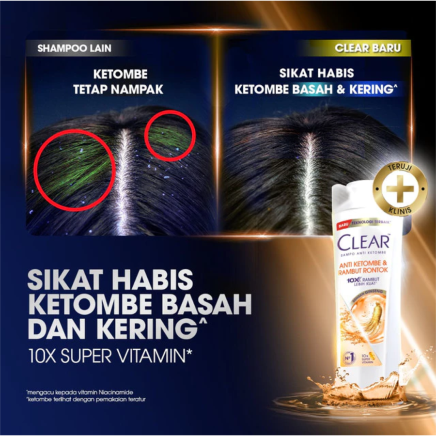 Clear Anti Ketombe & Rambut Rontok Shampoo 300ml