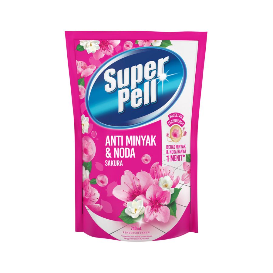 Superpell Anti Minyak & Noda Sakura Pembersih Lantai 740ml