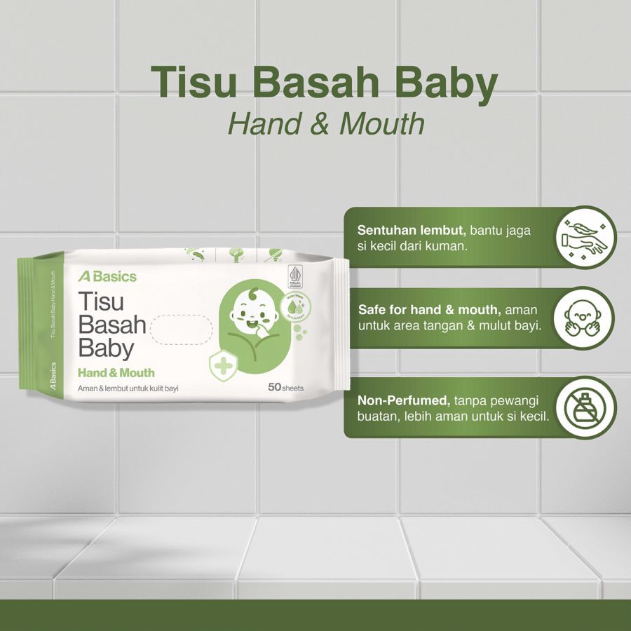 Bundle 2 Pcs Tisu Basah Baby A Basics 50 Sheets