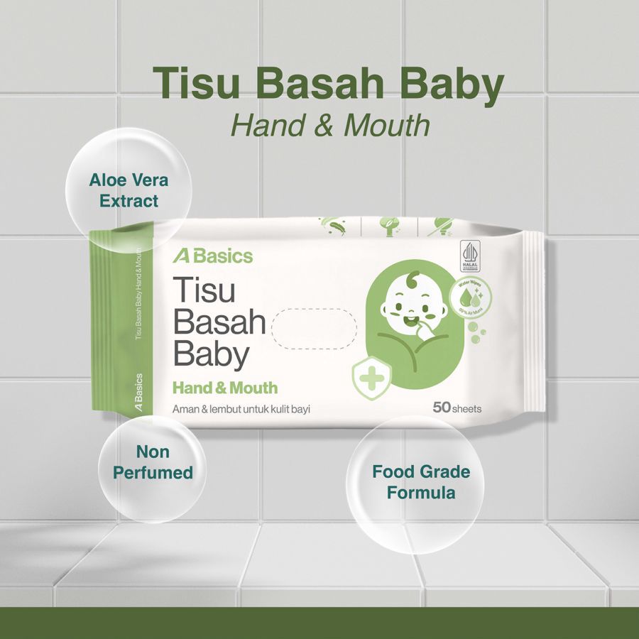 Bundle 2 Pcs Tisu Basah Baby A Basics 50 Sheets
