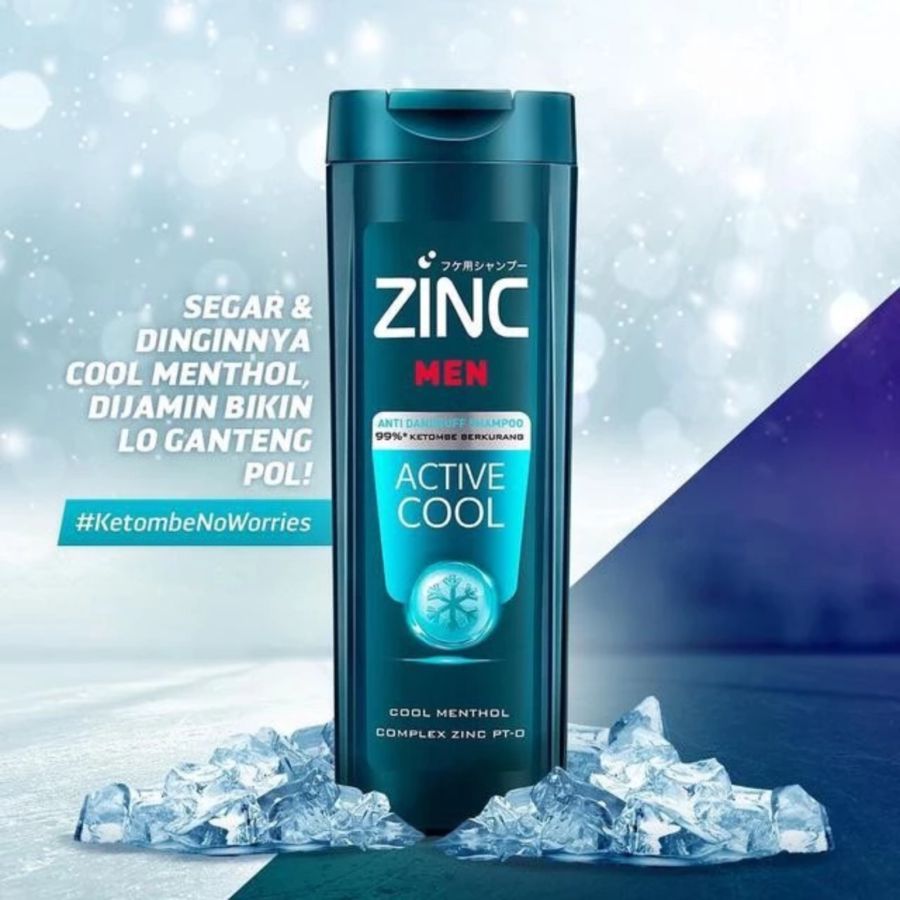Zinc Shampoo Men Active Cool Botol 170ml