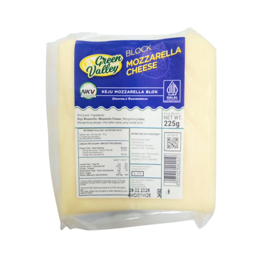 Green Valley Block Mozzarella Cheese 225gram