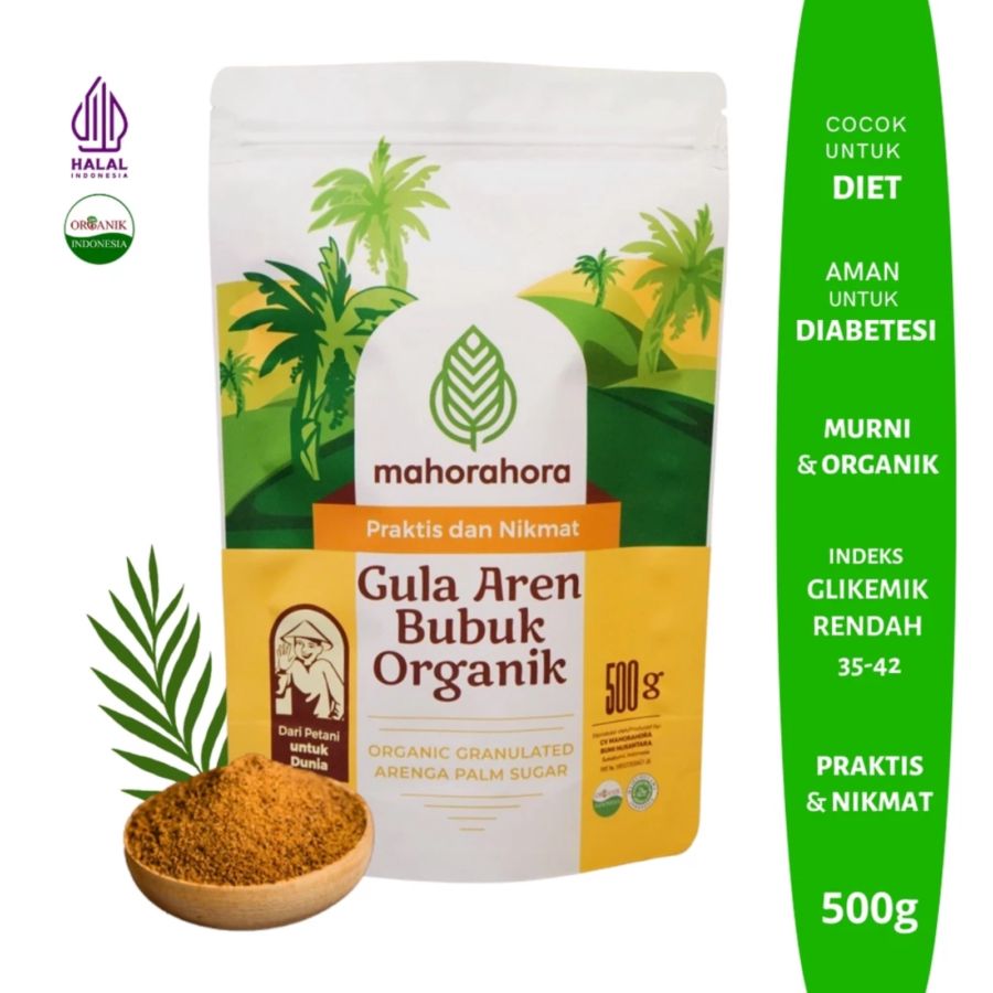 Mahorahora Gula Aren Bubuk Organik Pouch 500gram