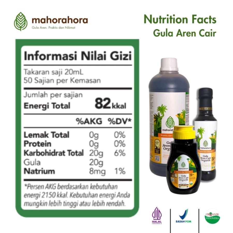Mahorahora Gula Aren Cair Organik Botol 1liter