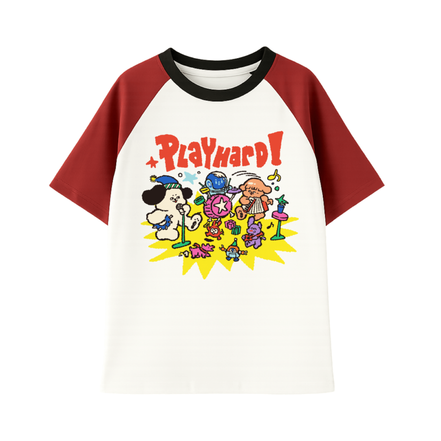 Cosmic Cotton Tee Red & White L Astro Kids x Joyfullyscribbled