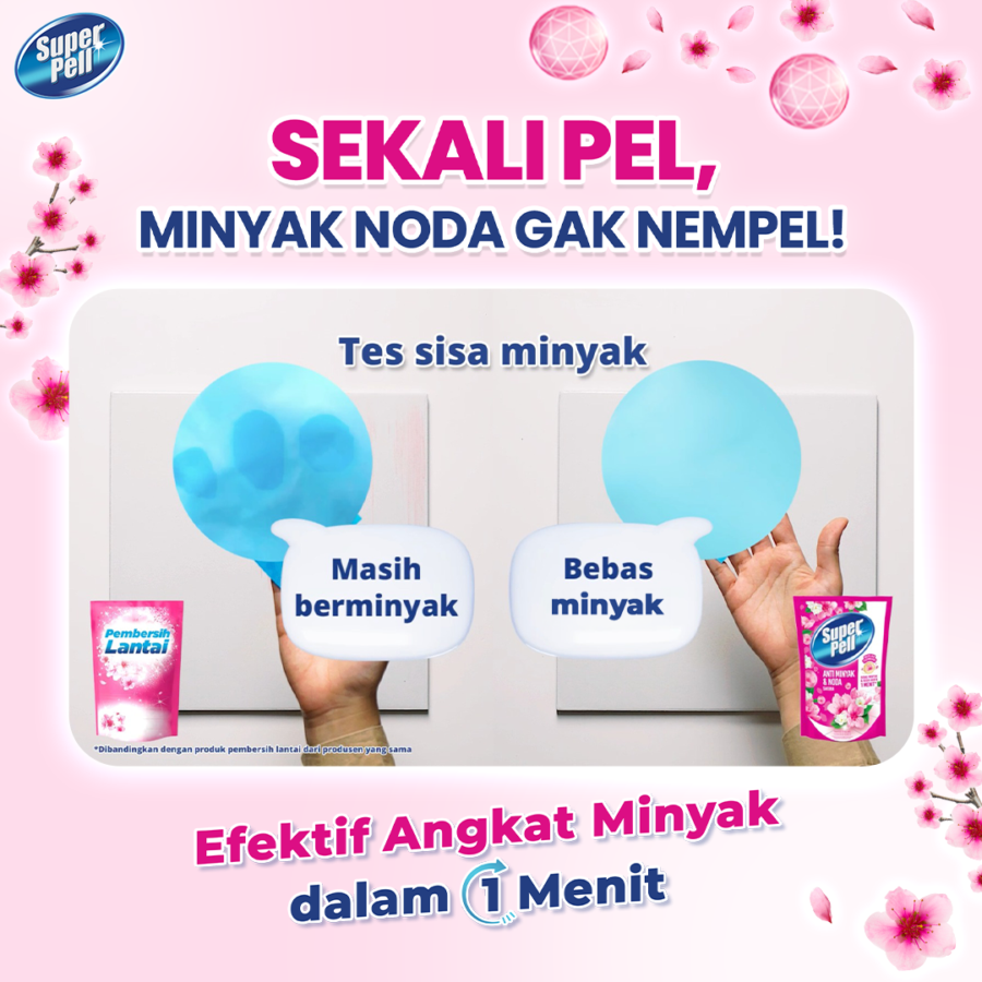 Superpell Anti Minyak & Noda Sakura Pembersih Lantai 740ml