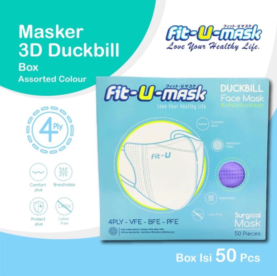 Fit-U Duckbill 4 Ply Surgical Face Mask 1 Box 50pcs
