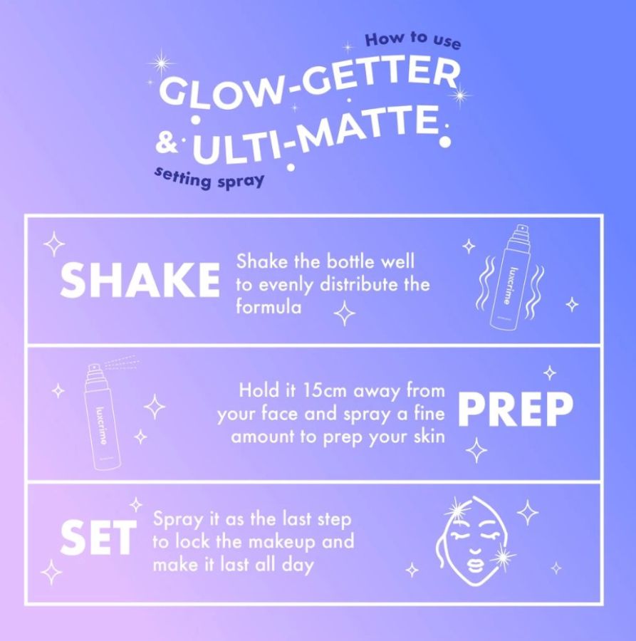 Luxcrime Glow Getter Dewy Setting Spray Wajah 50 pcs 50ml