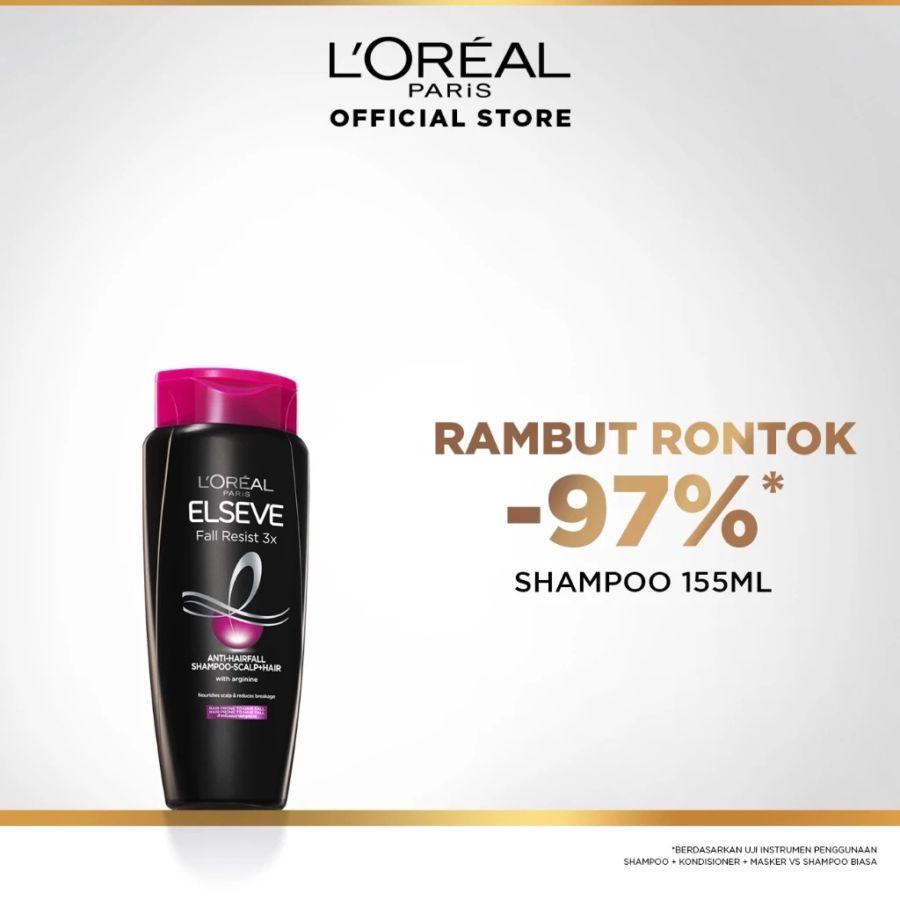 L'Oreal Paris Shampoo Fall Resist 3X Anti Hair-Fall/Rambut Rontok 155ml