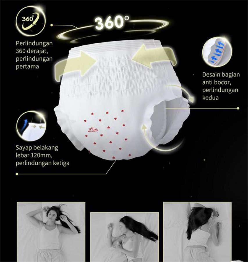Ladis Dream Menstruasi Pembalut Celana Size L 3pcs