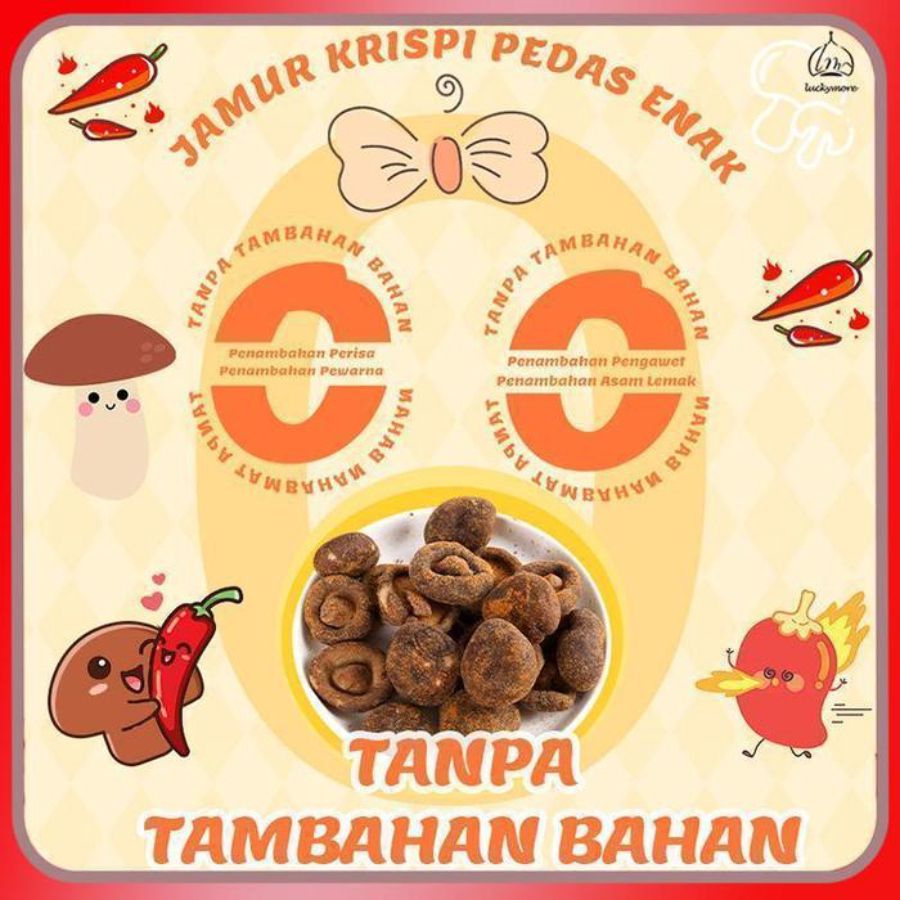 Luckymore Jamur Renyah Pedas 48gram