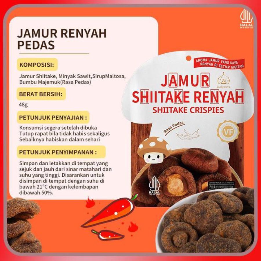 Luckymore Jamur Renyah Pedas 48gram