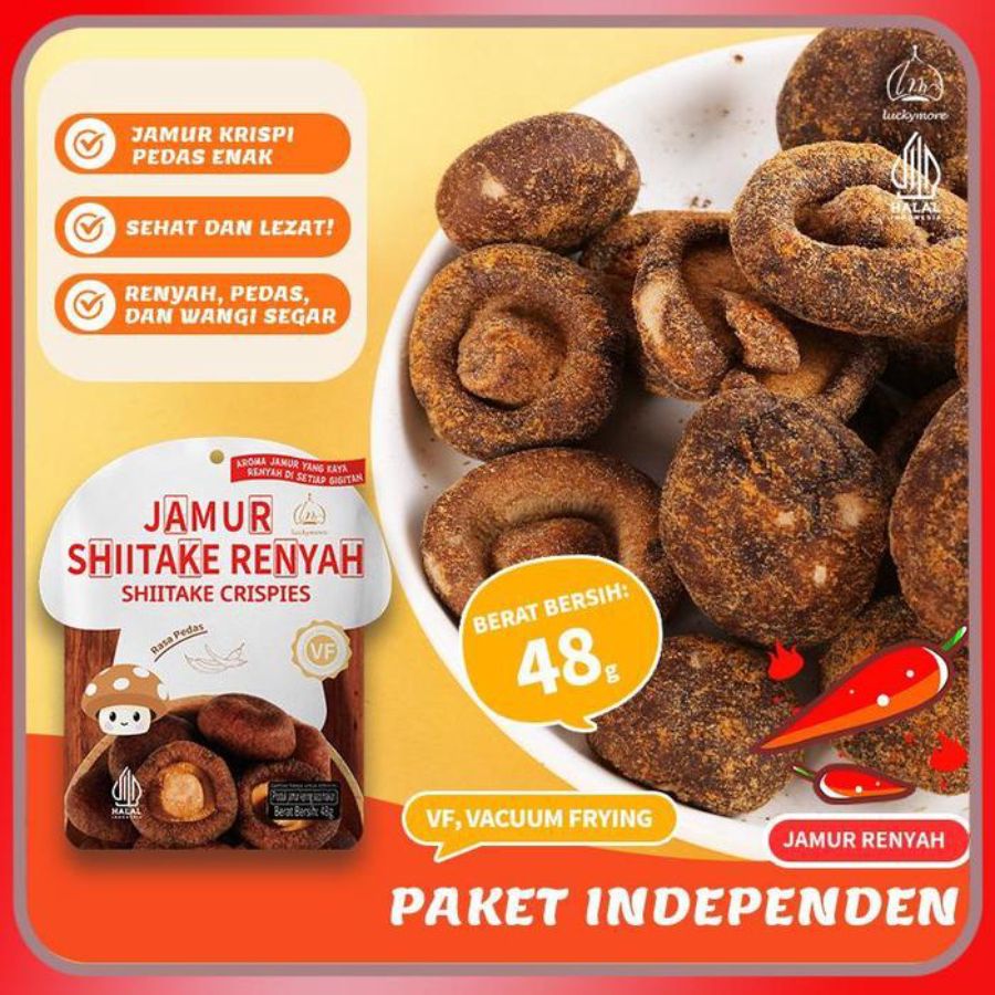 Luckymore Jamur Renyah Pedas 48gram