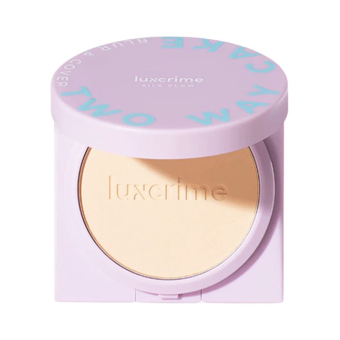 Luxcrime Blur & Cover Silk Glow Cream Puff Bedak Two Way Cake