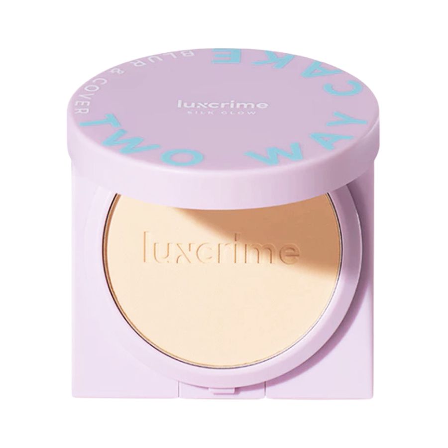 Luxcrime Blur & Cover Silk Glow Cream Puff Bedak Two Way Cake 8gram