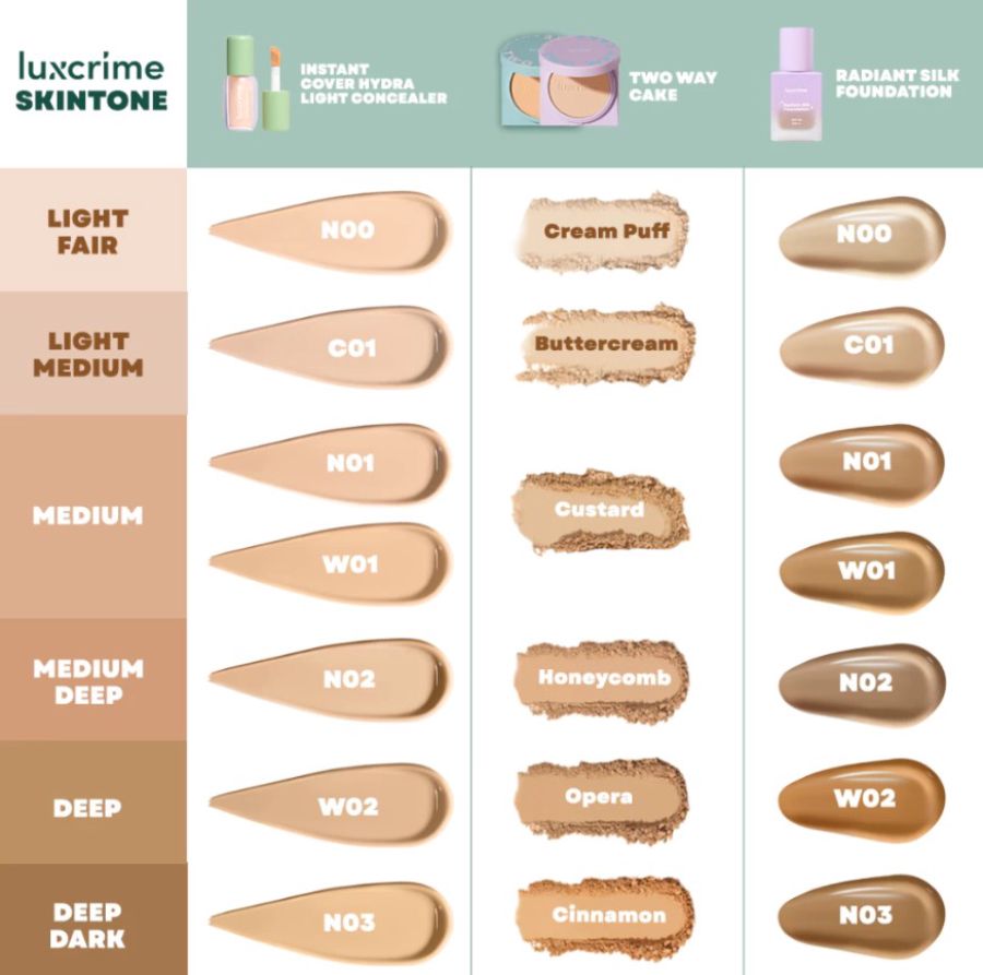 Luxcrime Silk Glow Blur & Cover Two Way Cake Buttercream Bedak Padat 8 pcs 8gram