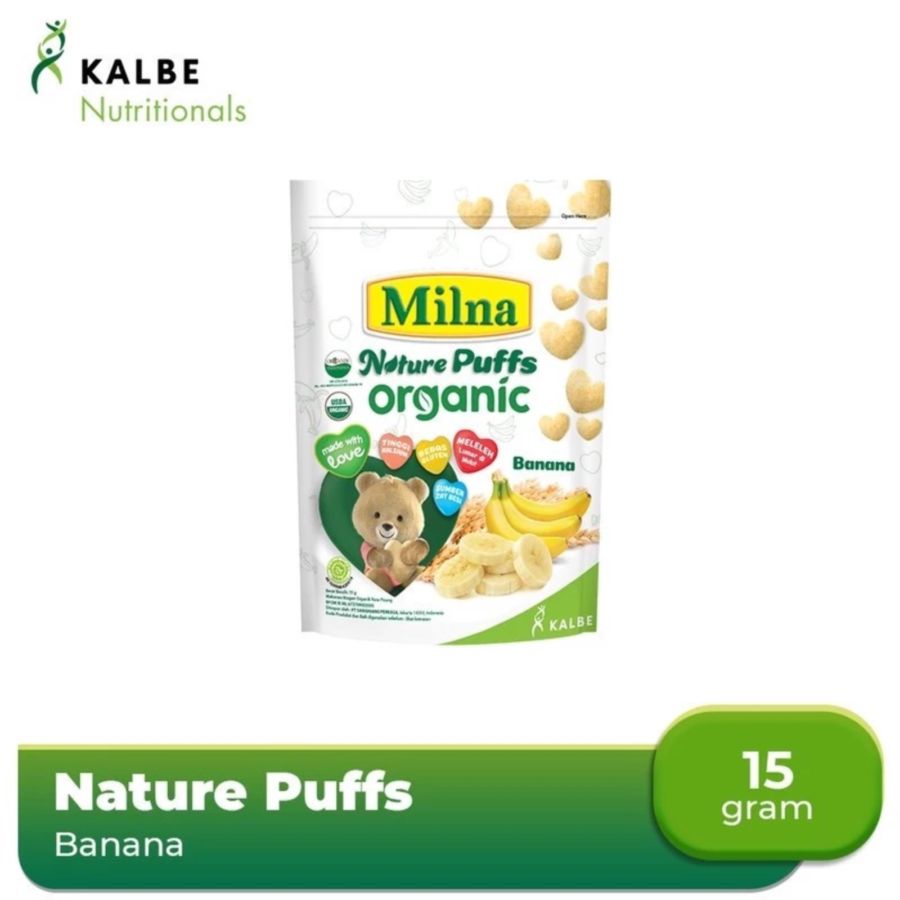 Milna Nature Puff Organik Pisang Snack Bayi 15gram