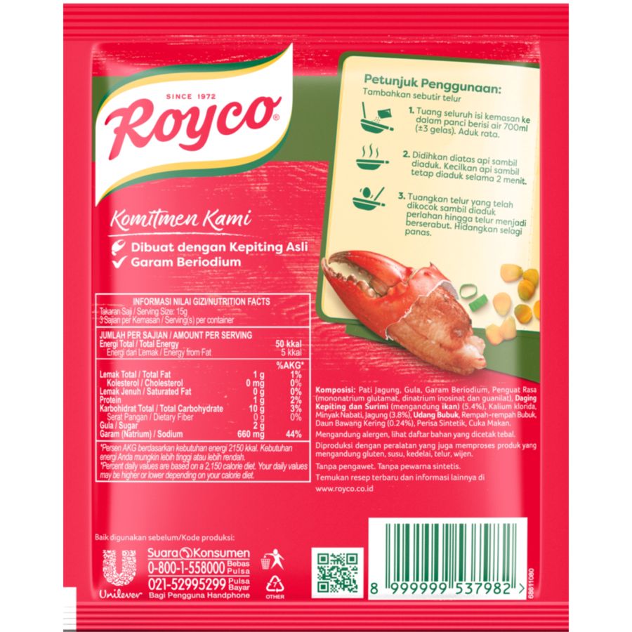Royco Sup Krim Kepiting & Jagung 44gram
