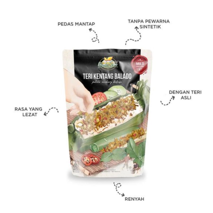 Bionic Farm Teri Kentang Balado Mild 60gram
