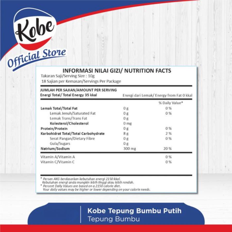 Kobe Tepung Bumbu Putih 210gram