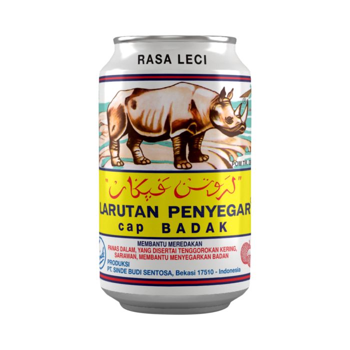 Larutan Penyegar Cap Badak Leci Can 320 ML