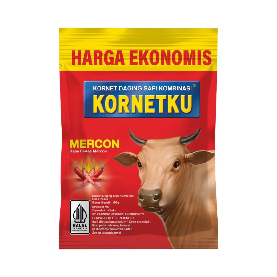 Kornetku Daging Sapi Kombinasi Rasa Mercon Sachet 50gram