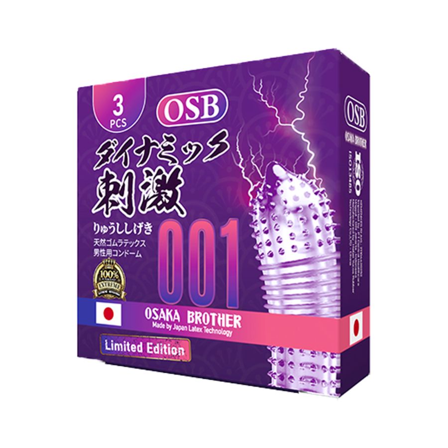Osaka Brother 001 Gerigi Pipa Extreme Limited Edition Kondom Pria 3 pcs 3sachets