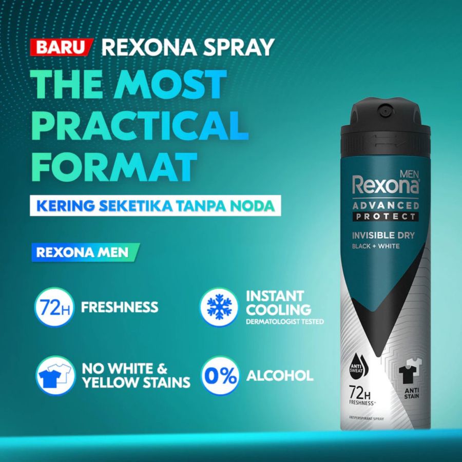 Rexona Men Advanced Protect Invisible Dry Black & White Deodorant Spray 135ml