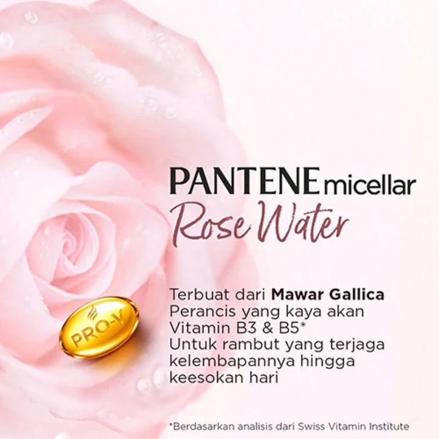 Pantene Micellar Cleanse And Hydrate Rose Water Essence Scalp Shampoo 300ml