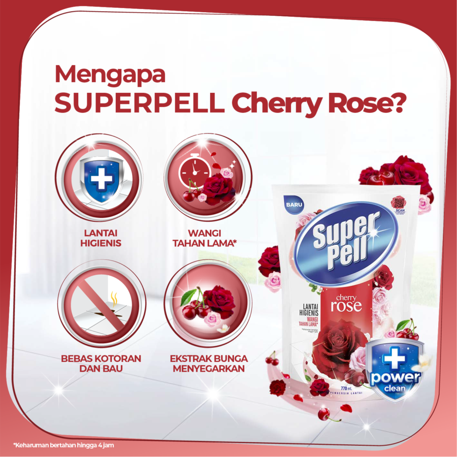 Superpell Cherry Rose Pembersih Lantai 760ml