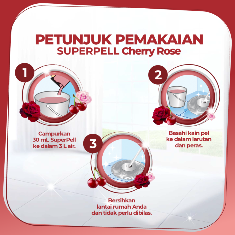 Superpell Cherry Rose Pembersih Lantai 760ml
