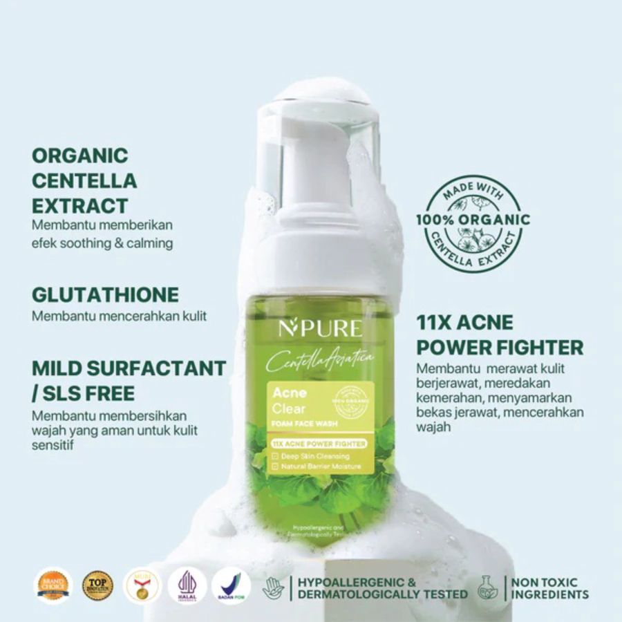 Npure Cica Acne Clear Foam Facial Wash 100ml