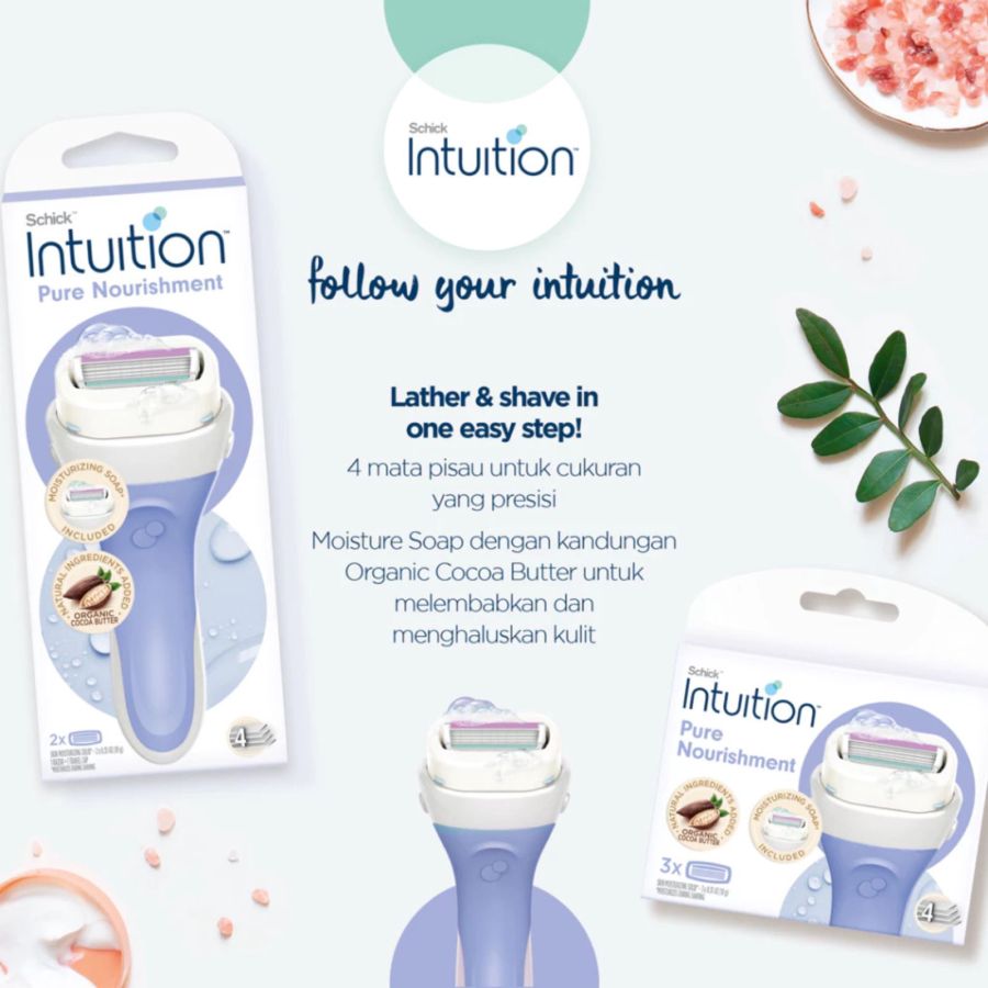 Schick Intuition Kit Pure Nourishment 1R + 2B Alat Cukur 1pack