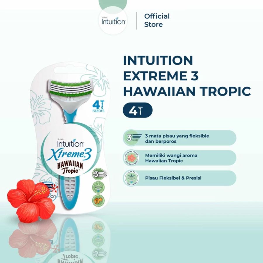 Schick Intuition Xtreme 3 Hawaiian Tropic Pisau Cukur 4pcs