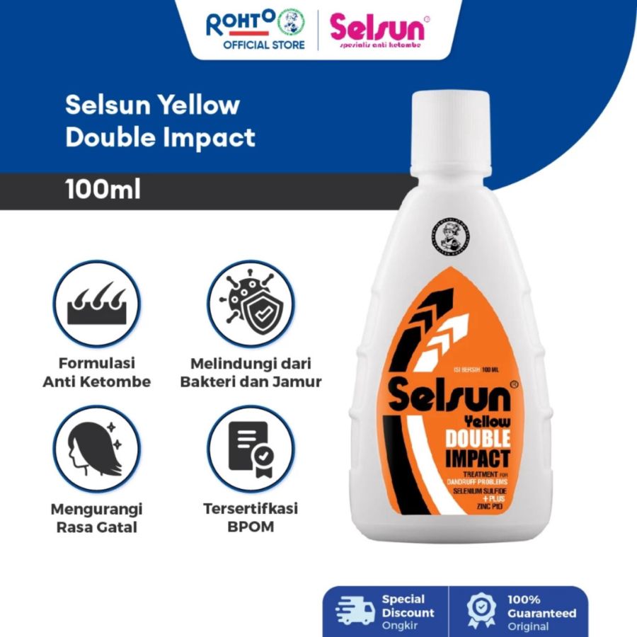 Selsun Shampoo Yelow Double Impact - Sampo Anti Ketombe 100ml
