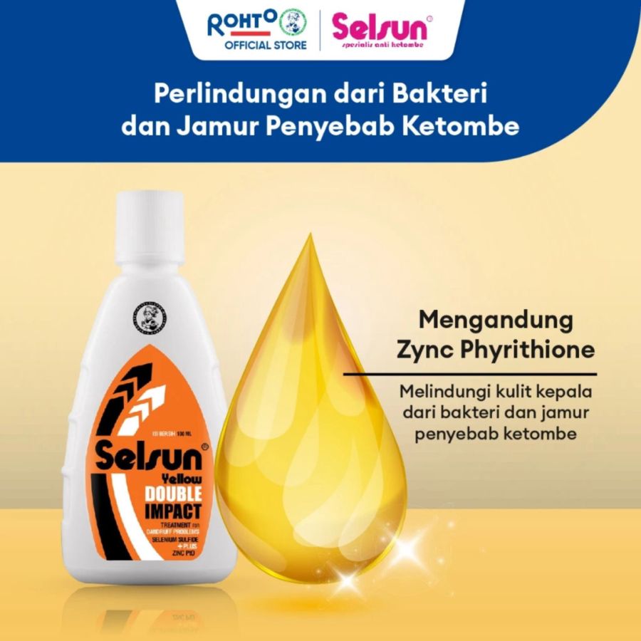 Selsun Shampoo Yelow Double Impact - Sampo Anti Ketombe 100ml