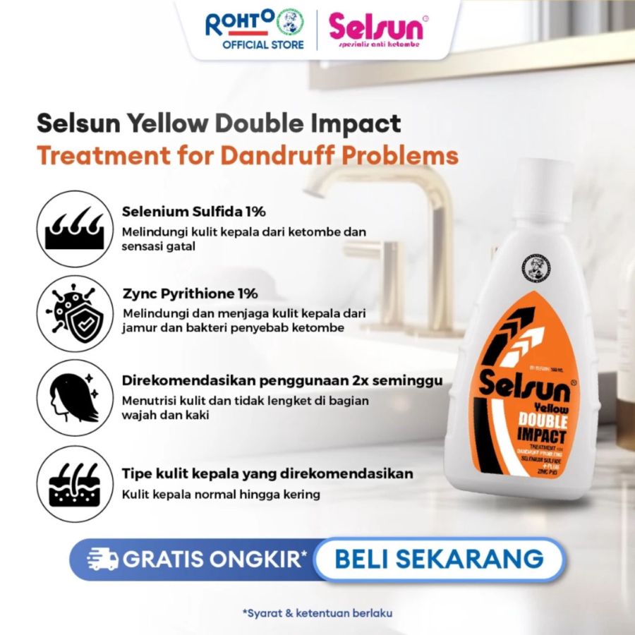 Selsun Shampoo Yelow Double Impact - Sampo Anti Ketombe 100ml
