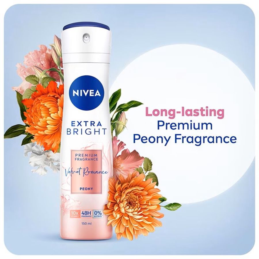 Nivea Extra Bright Velvet Romance Deodorant Spray 150ml
