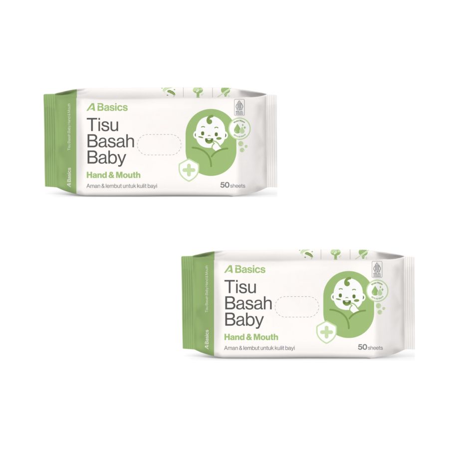 Bundle 2 Pcs Tisu Basah Baby A Basics 50 Sheets