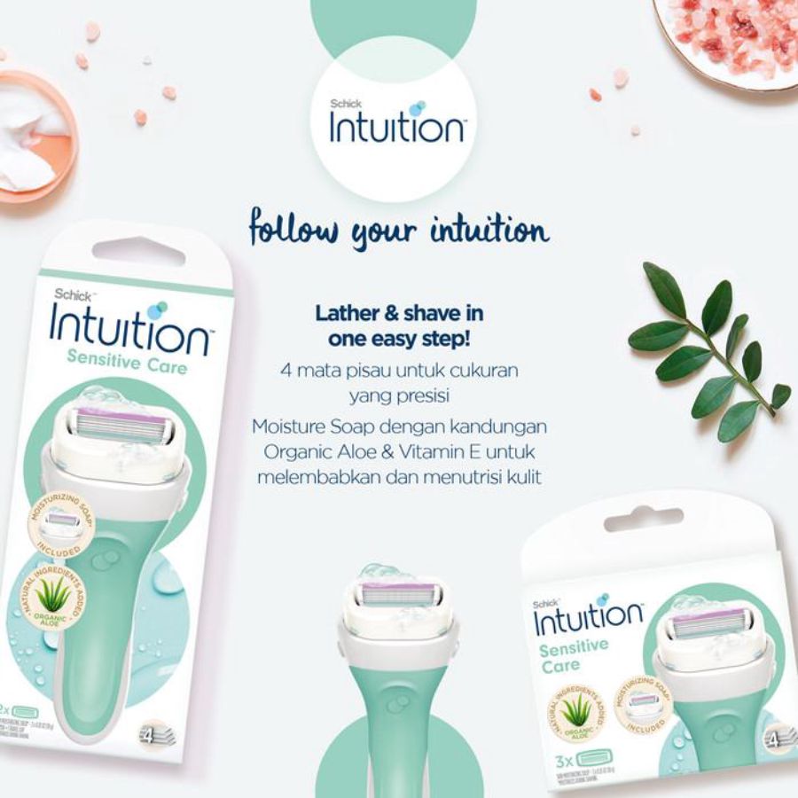 Schick Intuition Kit Sensitive Care 1R + 2B Alat Cukur 1pack