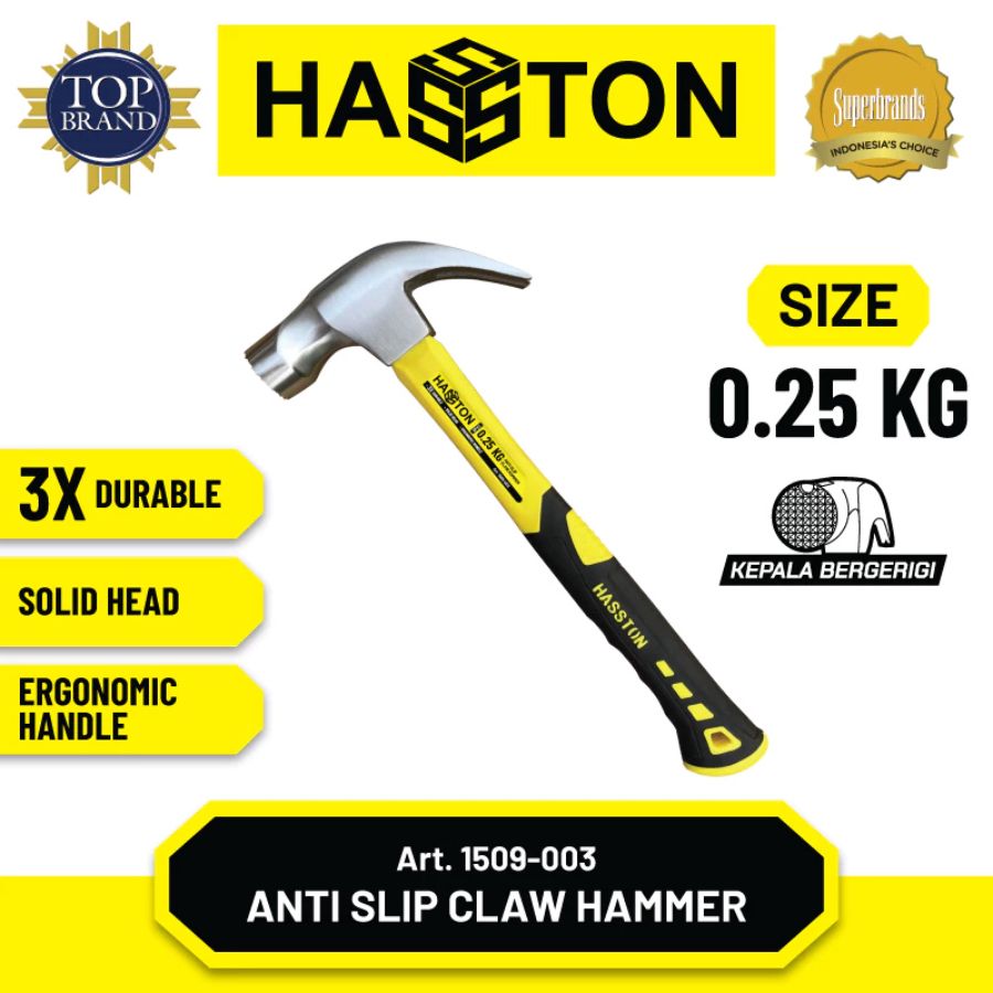 Hasston Anti Slip Claw Hammer 0.25 Kg