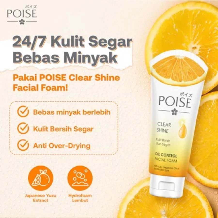 Poise Clearshine Oil Control Facial Foam 100gram