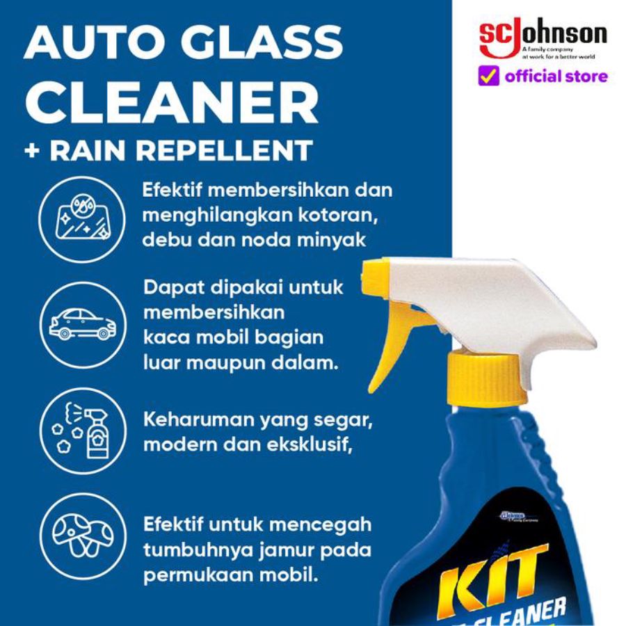 Kit Clear Auto Glass Cleaner Spray 500ml