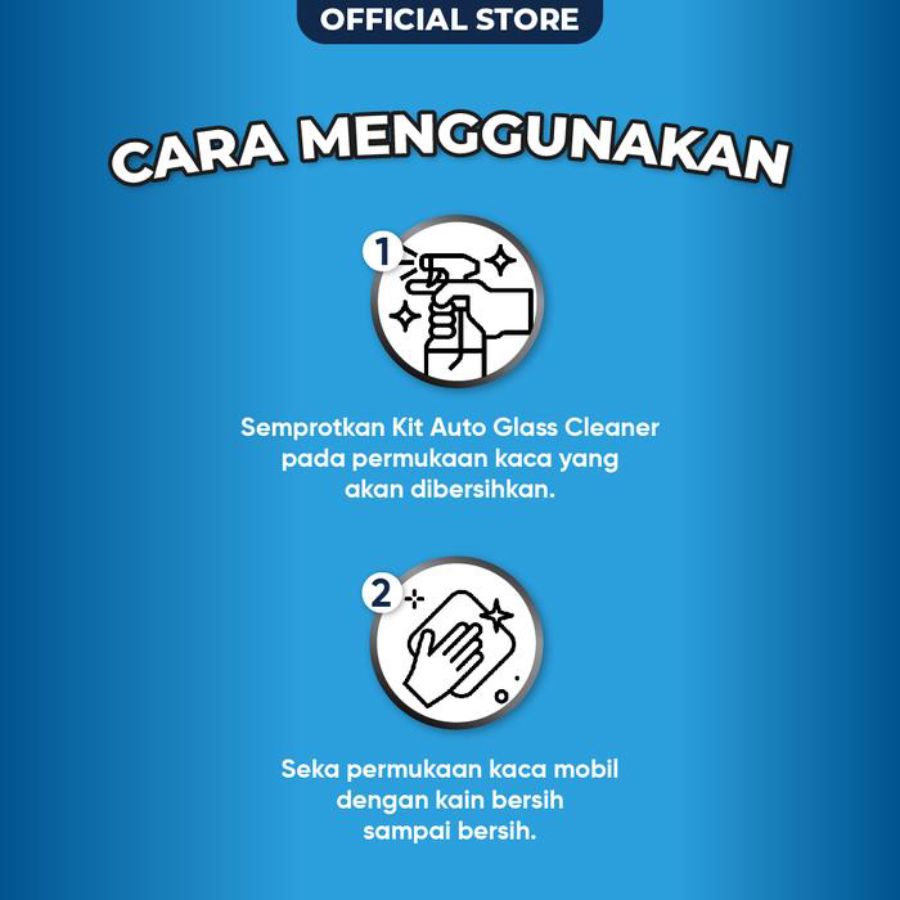 Kit Clear Auto Glass Cleaner Spray 500ml