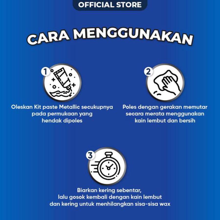 Kit Metallic Car Paste Wax 225gram